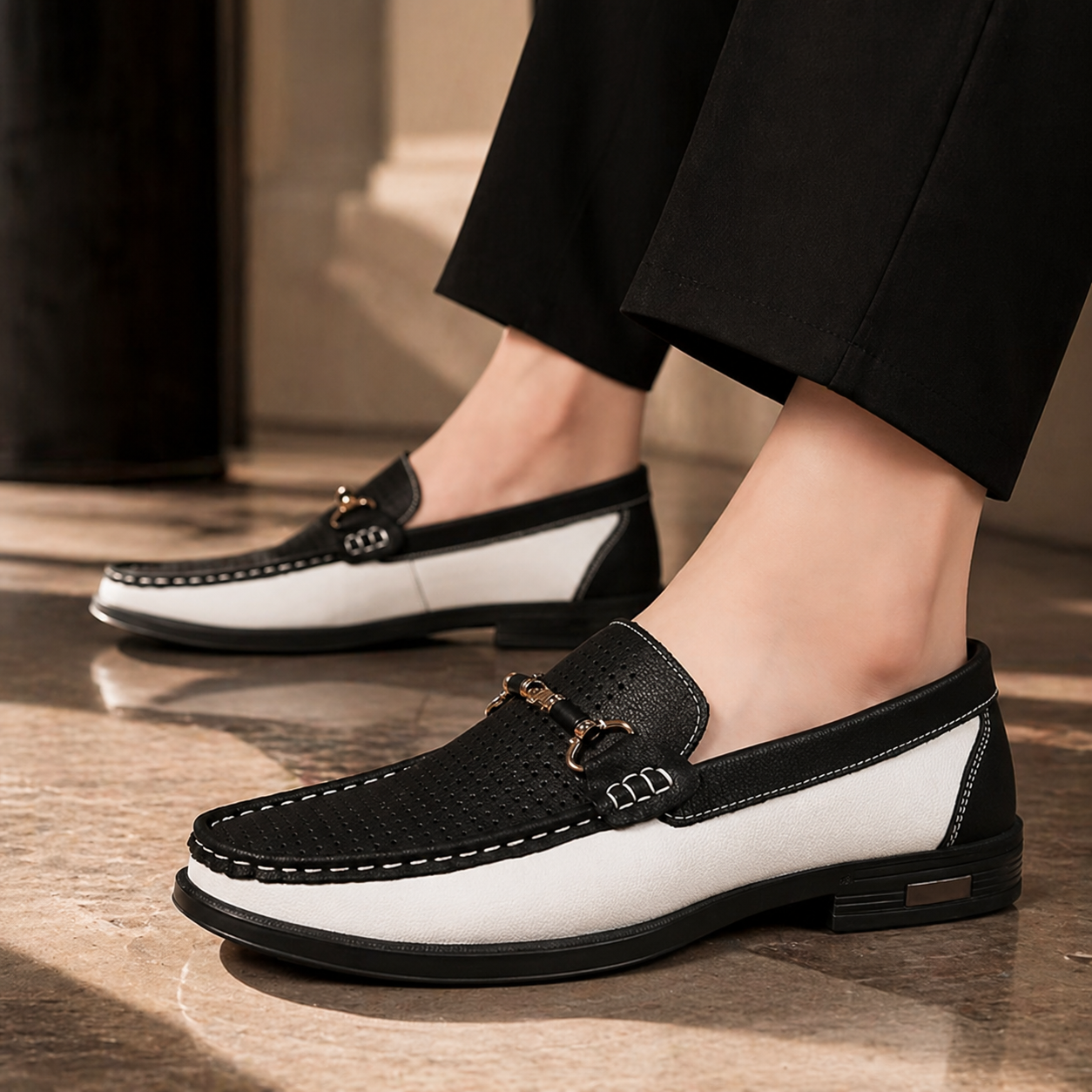 PERFORATED SLIP-ON LOAFERS FOR MEN