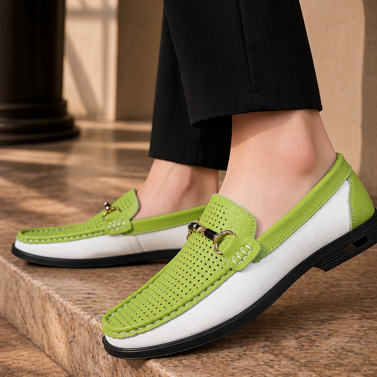 PERFORATED SLIP-ON LOAFERS FOR MEN