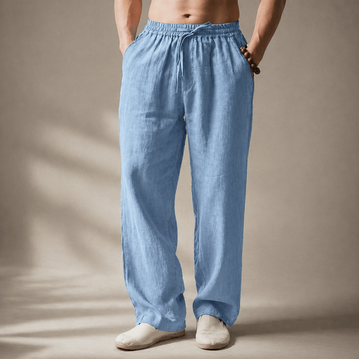 LINEN BLEND TROUSERS FOR MEN