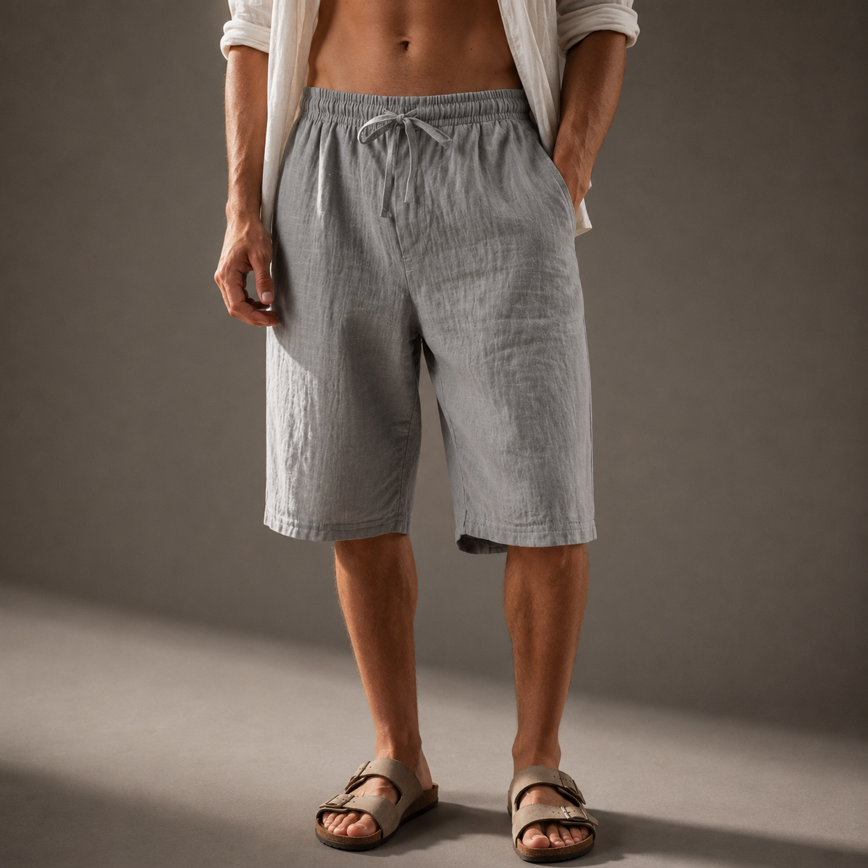RELAXED DRAWSTRING SHORTS FOR MEN