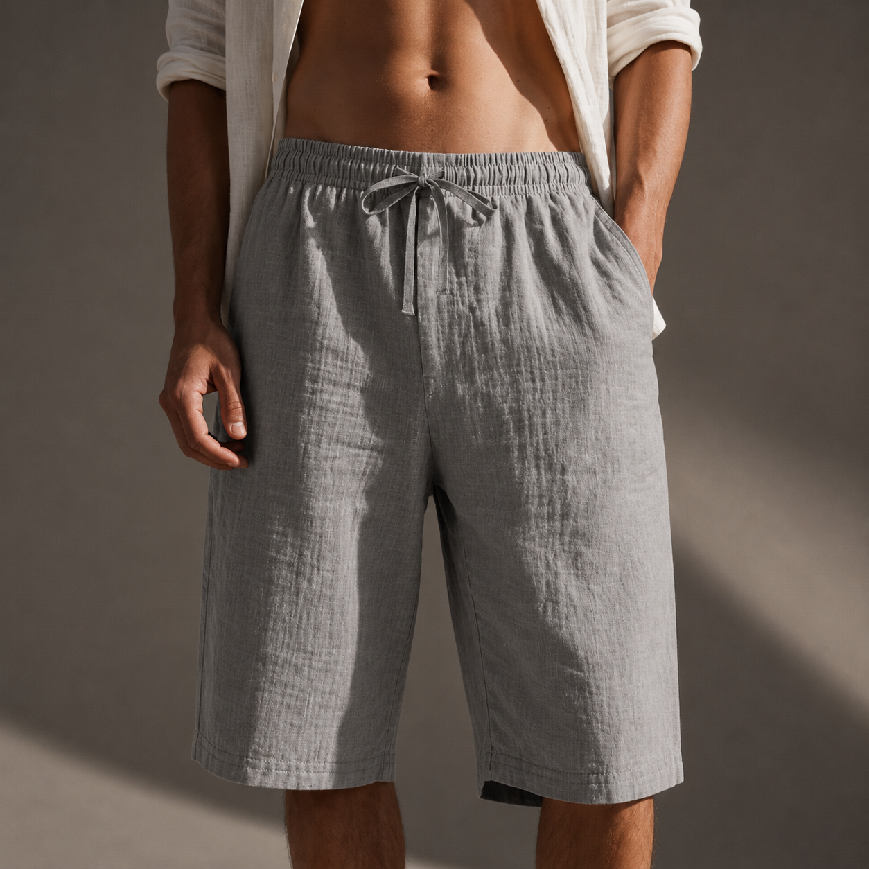 RELAXED DRAWSTRING SHORTS FOR MEN