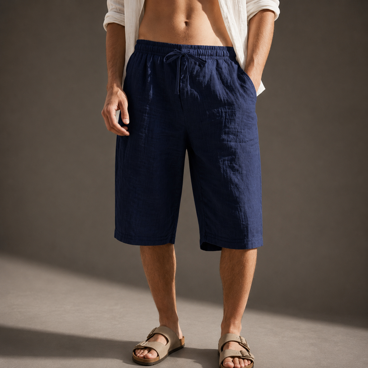 RELAXED DRAWSTRING SHORTS FOR MEN