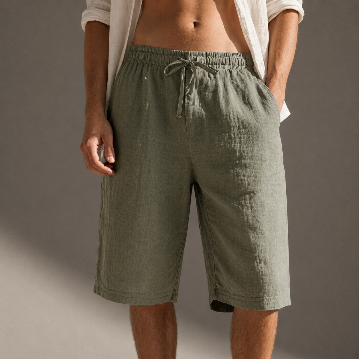 RELAXED DRAWSTRING SHORTS FOR MEN