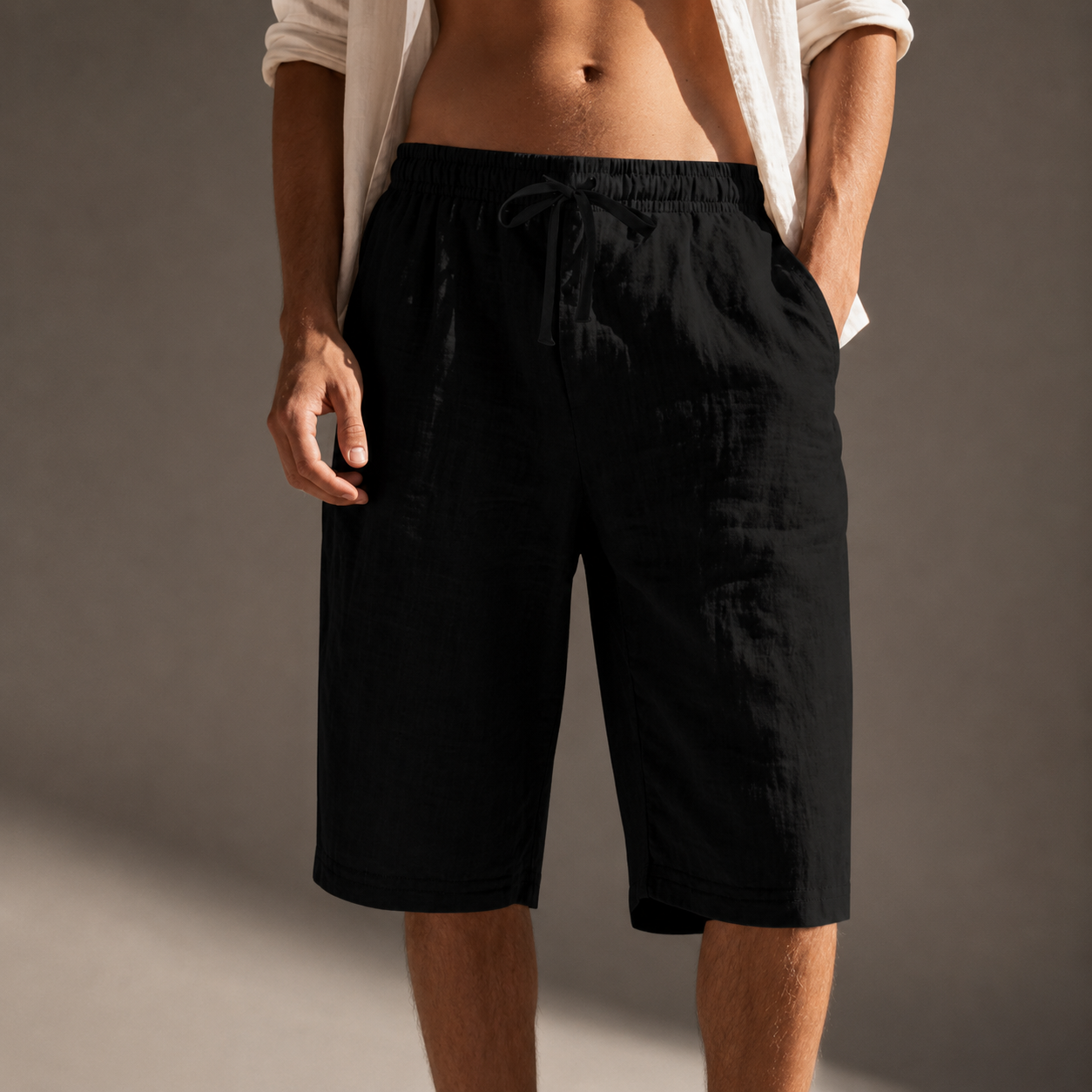RELAXED DRAWSTRING SHORTS FOR MEN