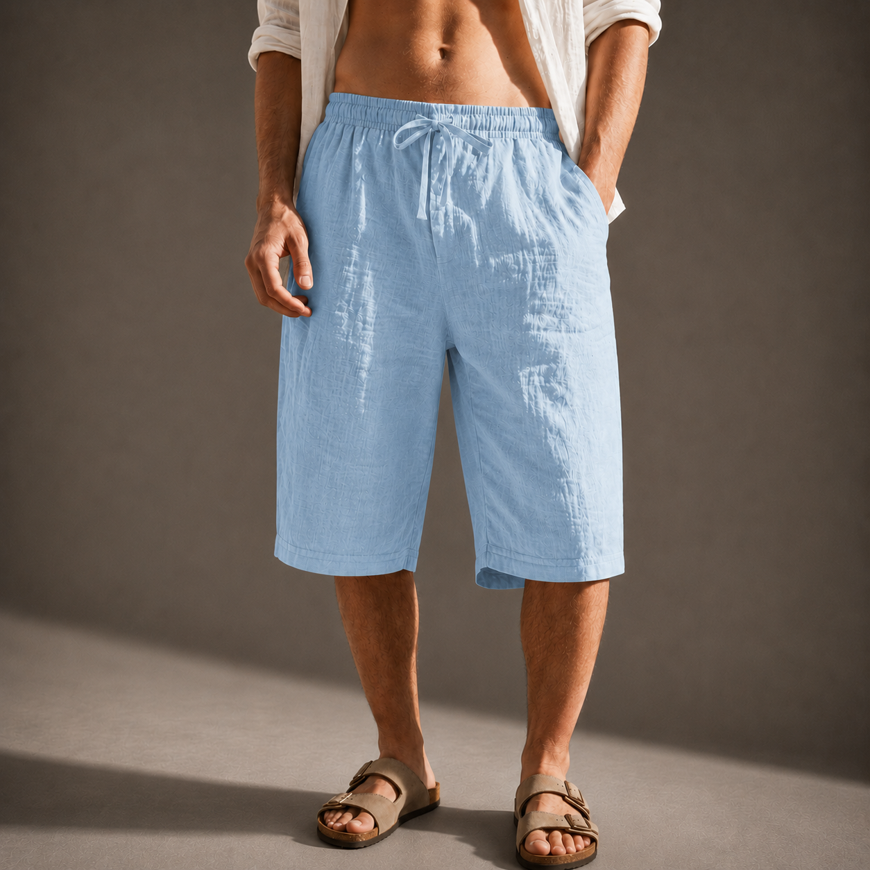RELAXED DRAWSTRING SHORTS FOR MEN