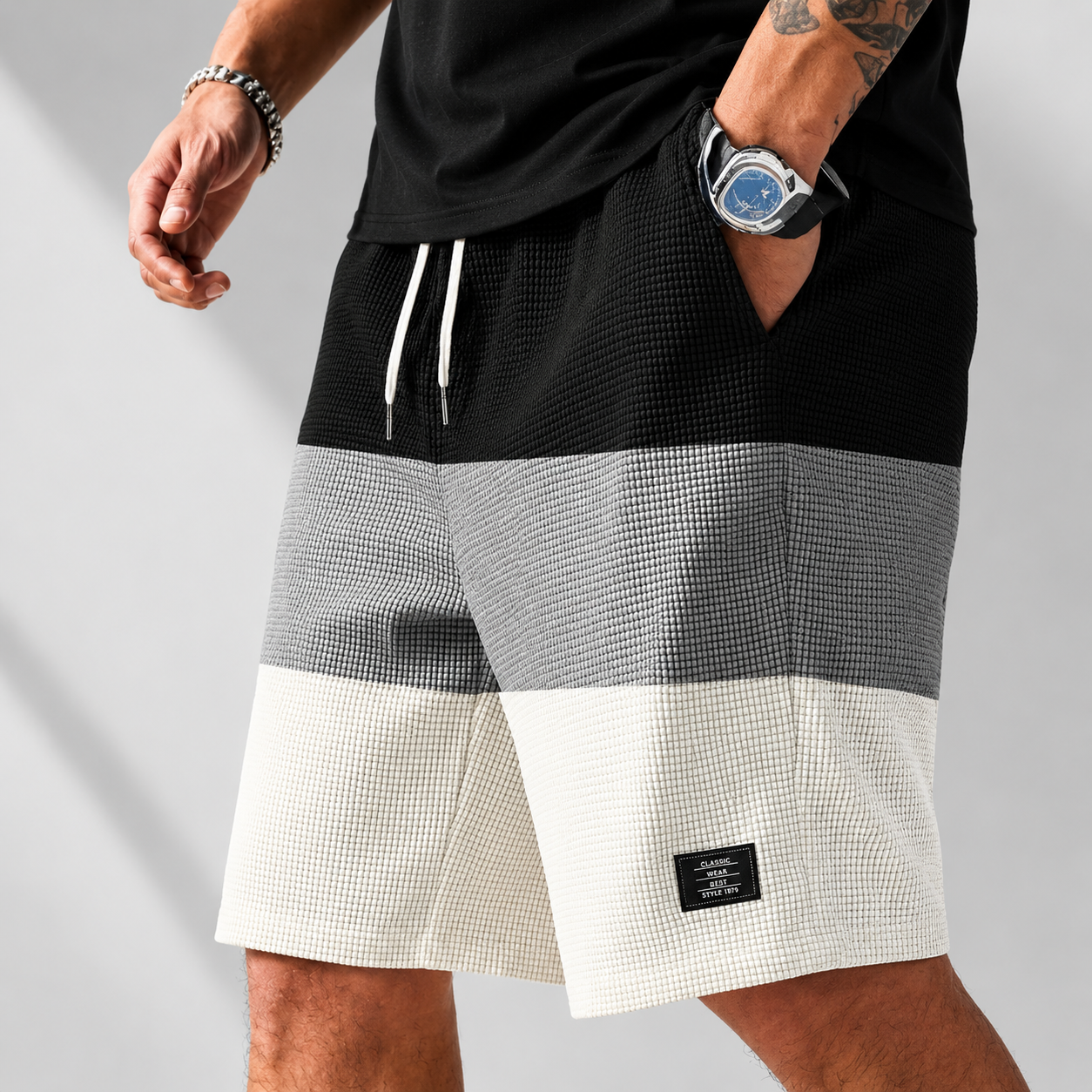 TEXTURED CORDUROY SHORTS FOR MEN