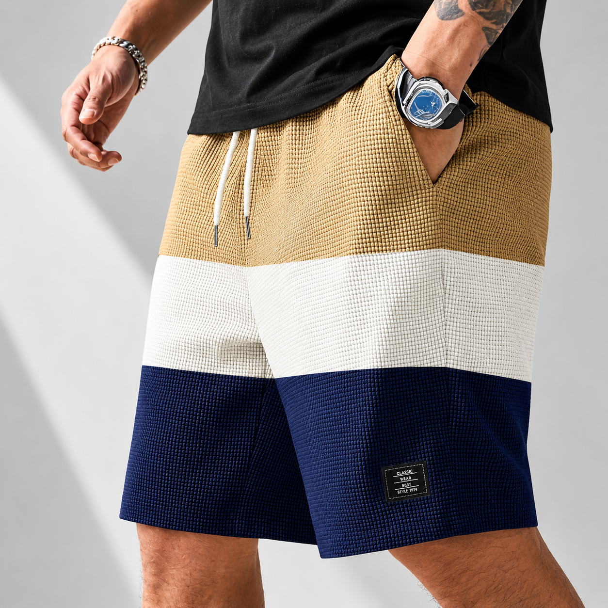 TEXTURED CORDUROY SHORTS FOR MEN