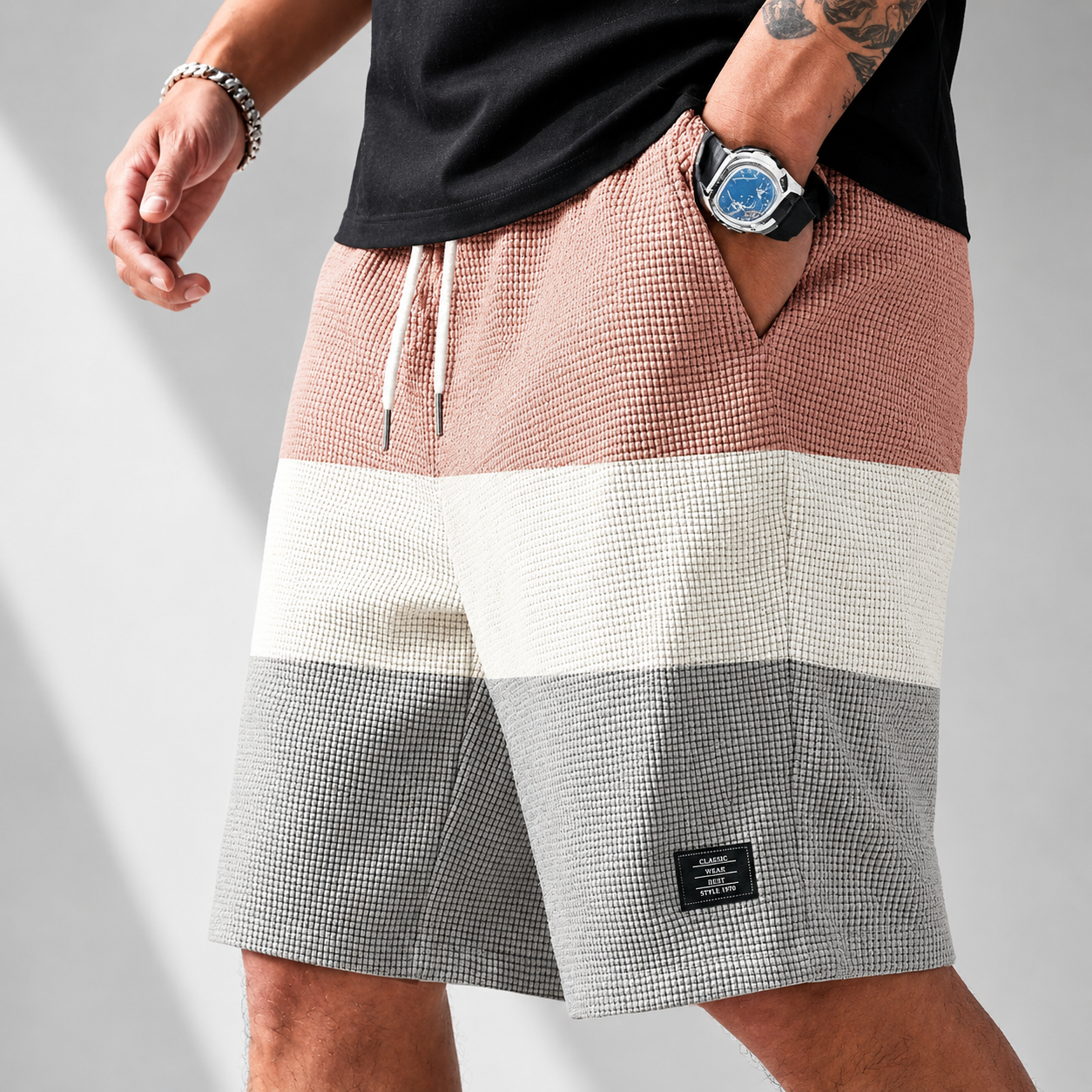 TEXTURED CORDUROY SHORTS FOR MEN