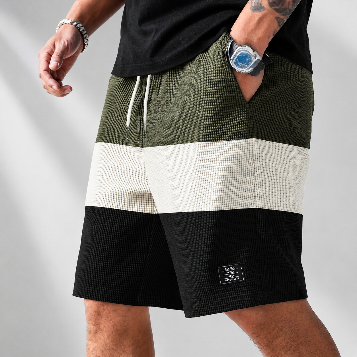 TEXTURED CORDUROY SHORTS FOR MEN