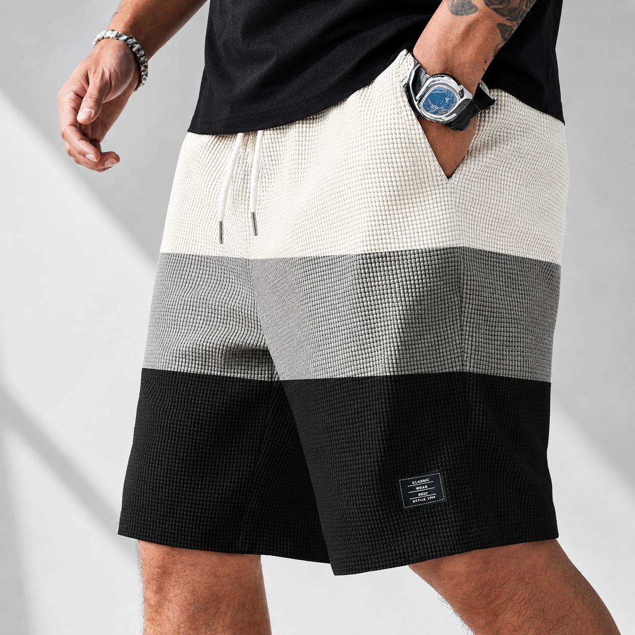 TEXTURED CORDUROY SHORTS FOR MEN