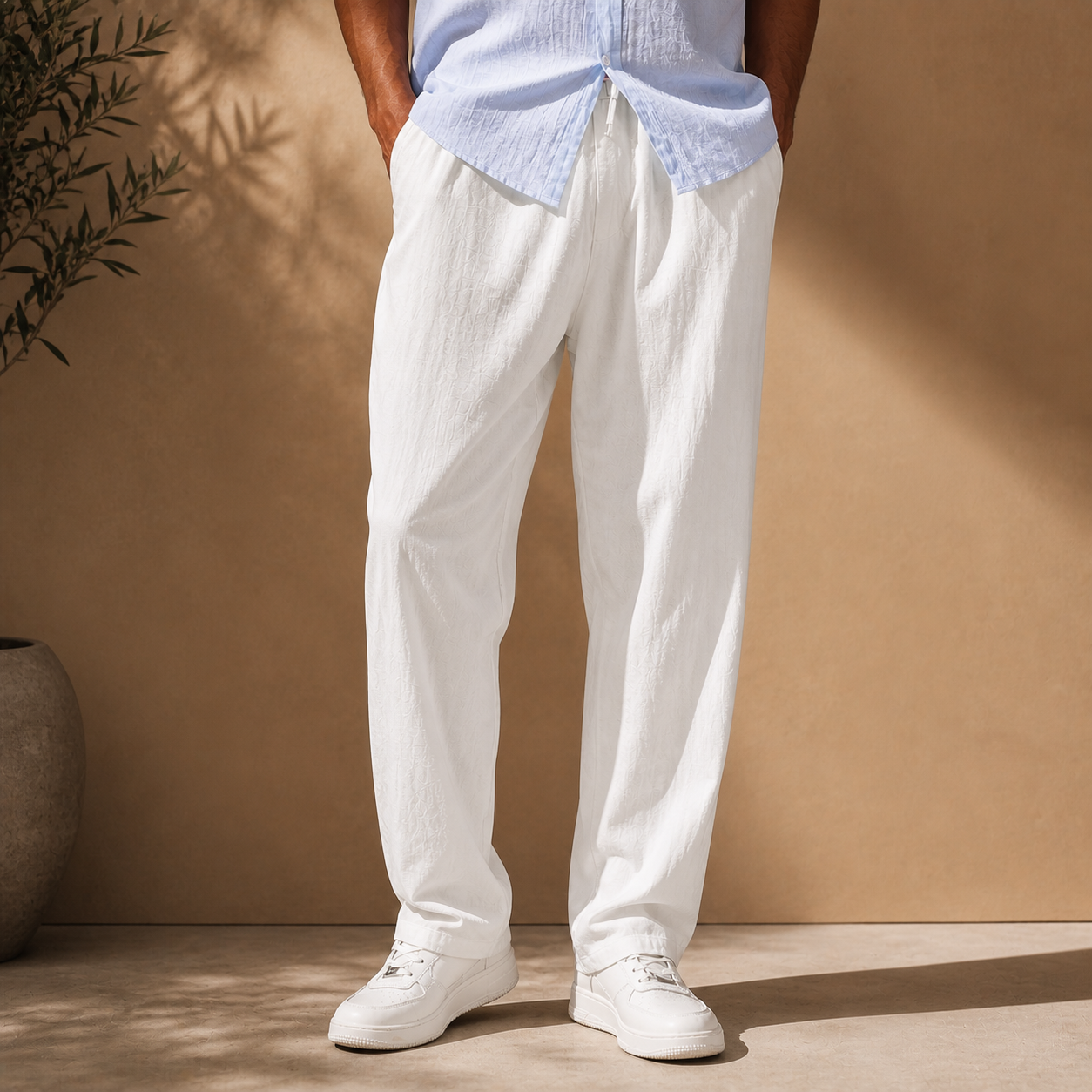 ELASTIC WAIST TROUSERS FOR MEN