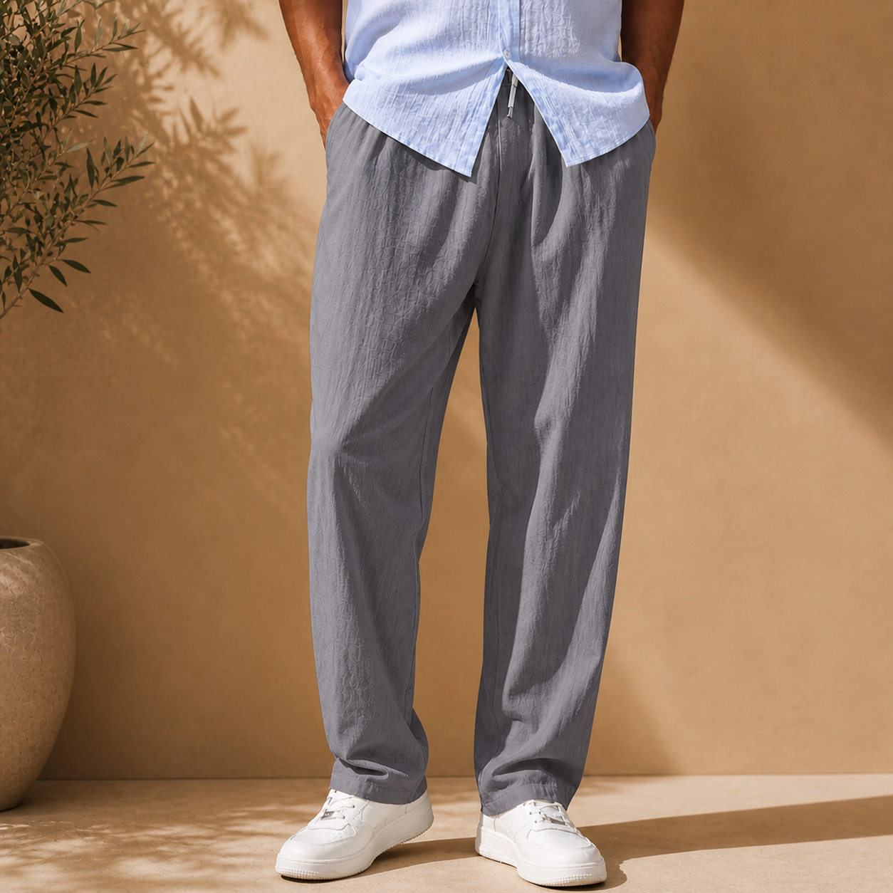 ELASTIC WAIST TROUSERS FOR MEN