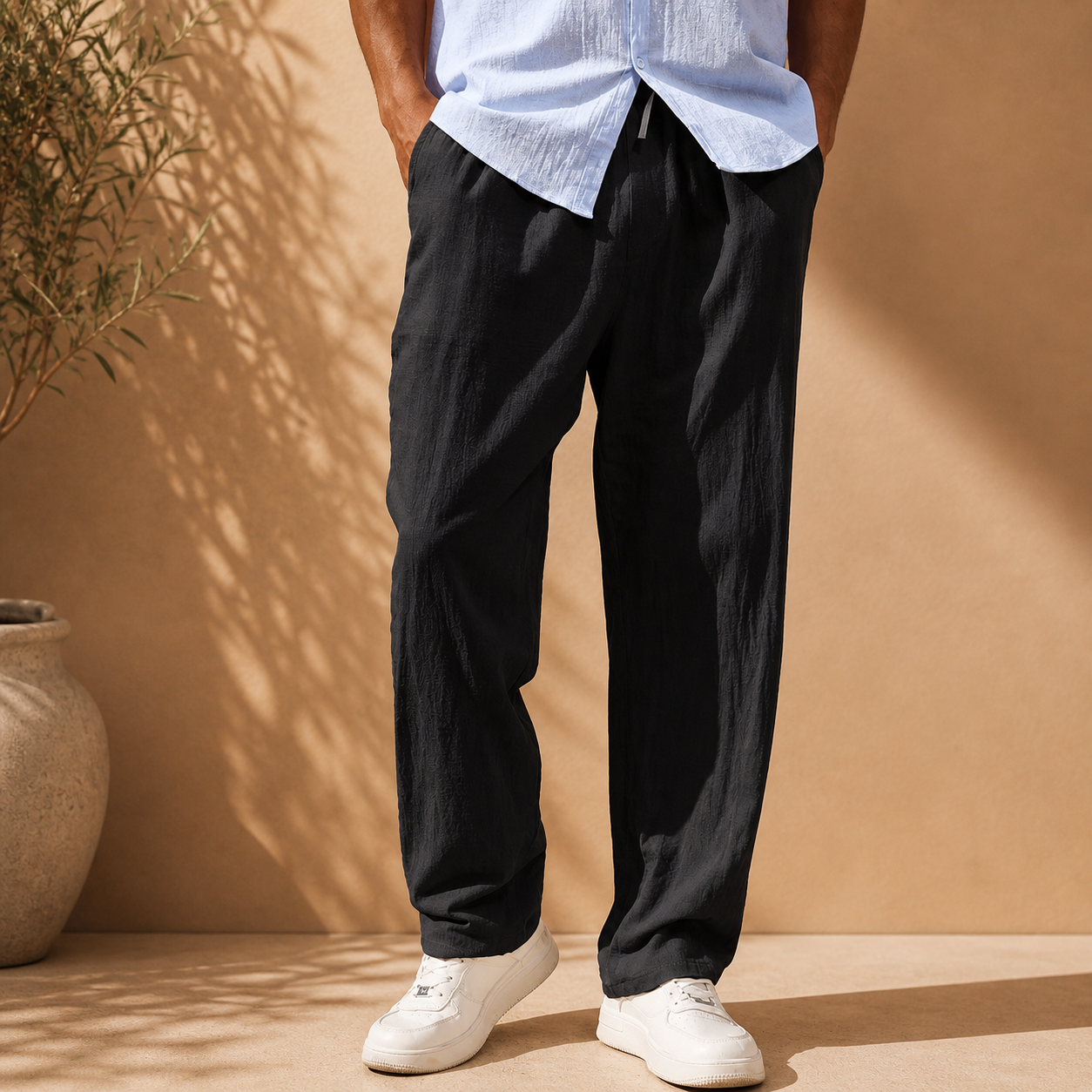 ELASTIC WAIST TROUSERS FOR MEN