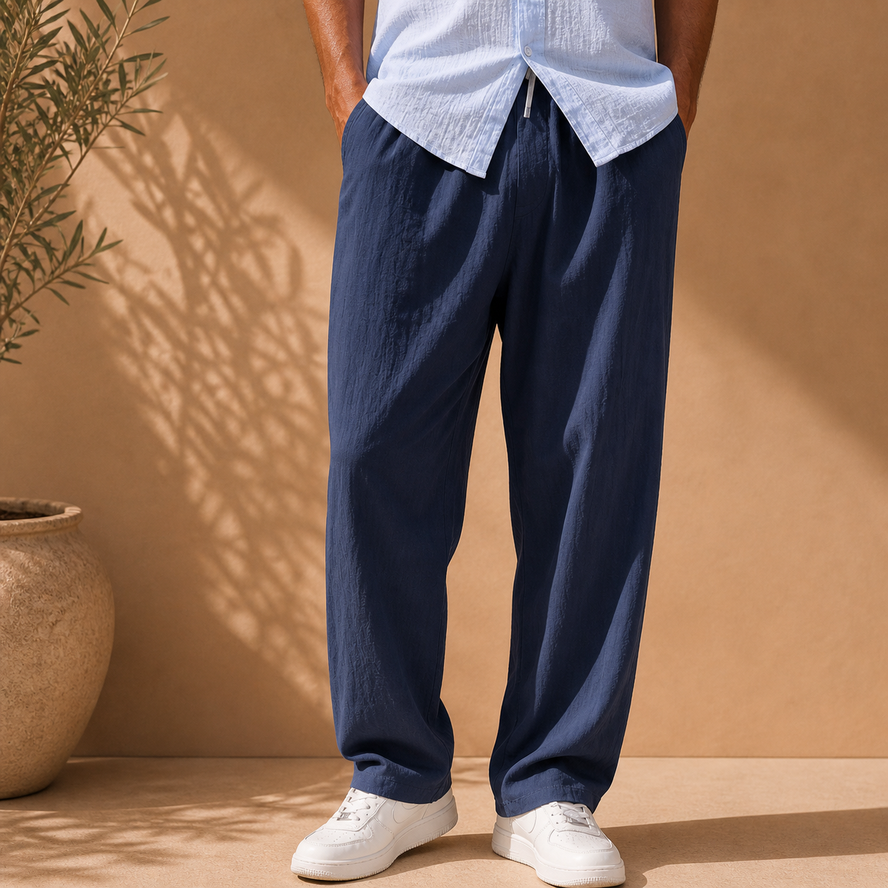 ELASTIC WAIST TROUSERS FOR MEN