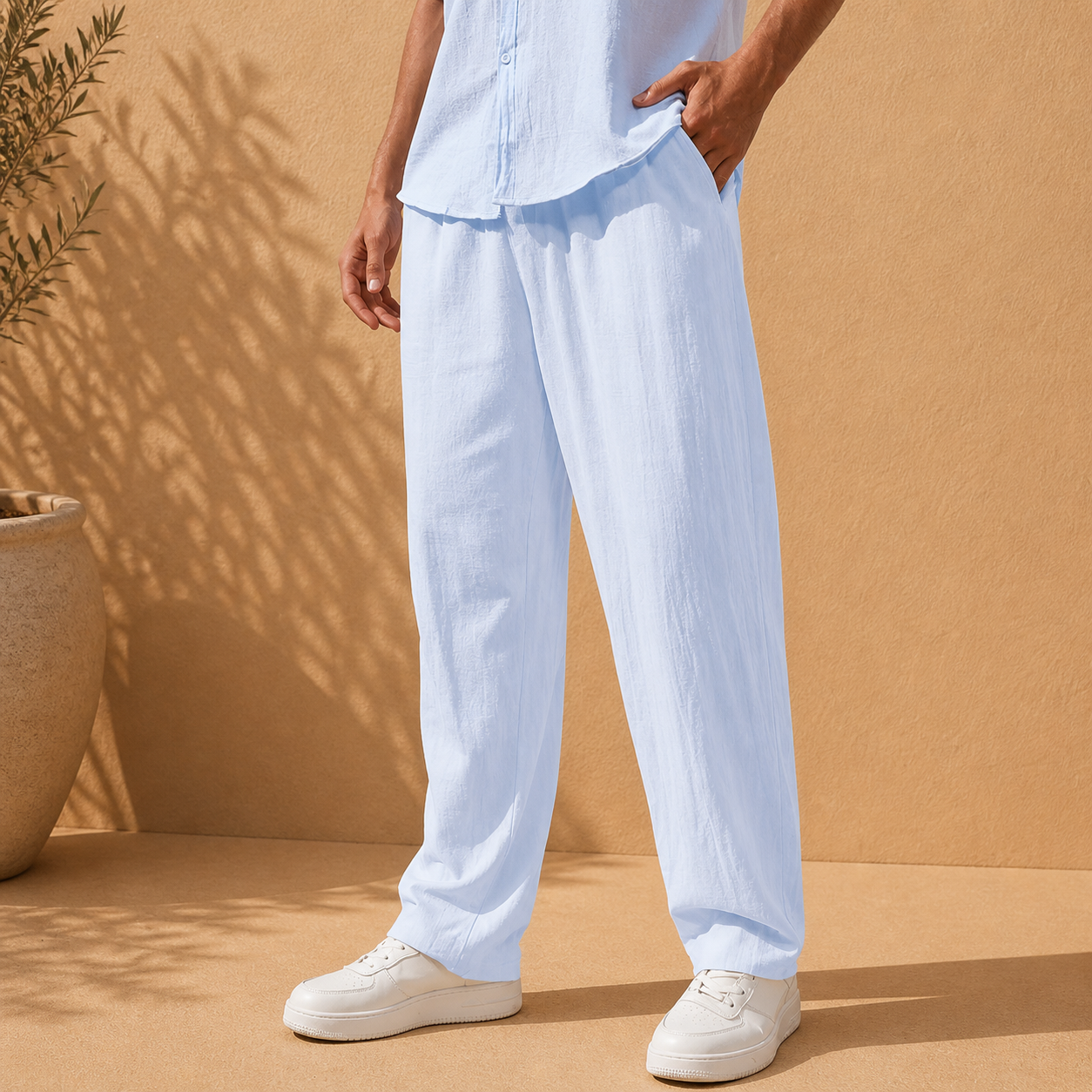 ELASTIC WAIST TROUSERS FOR MEN