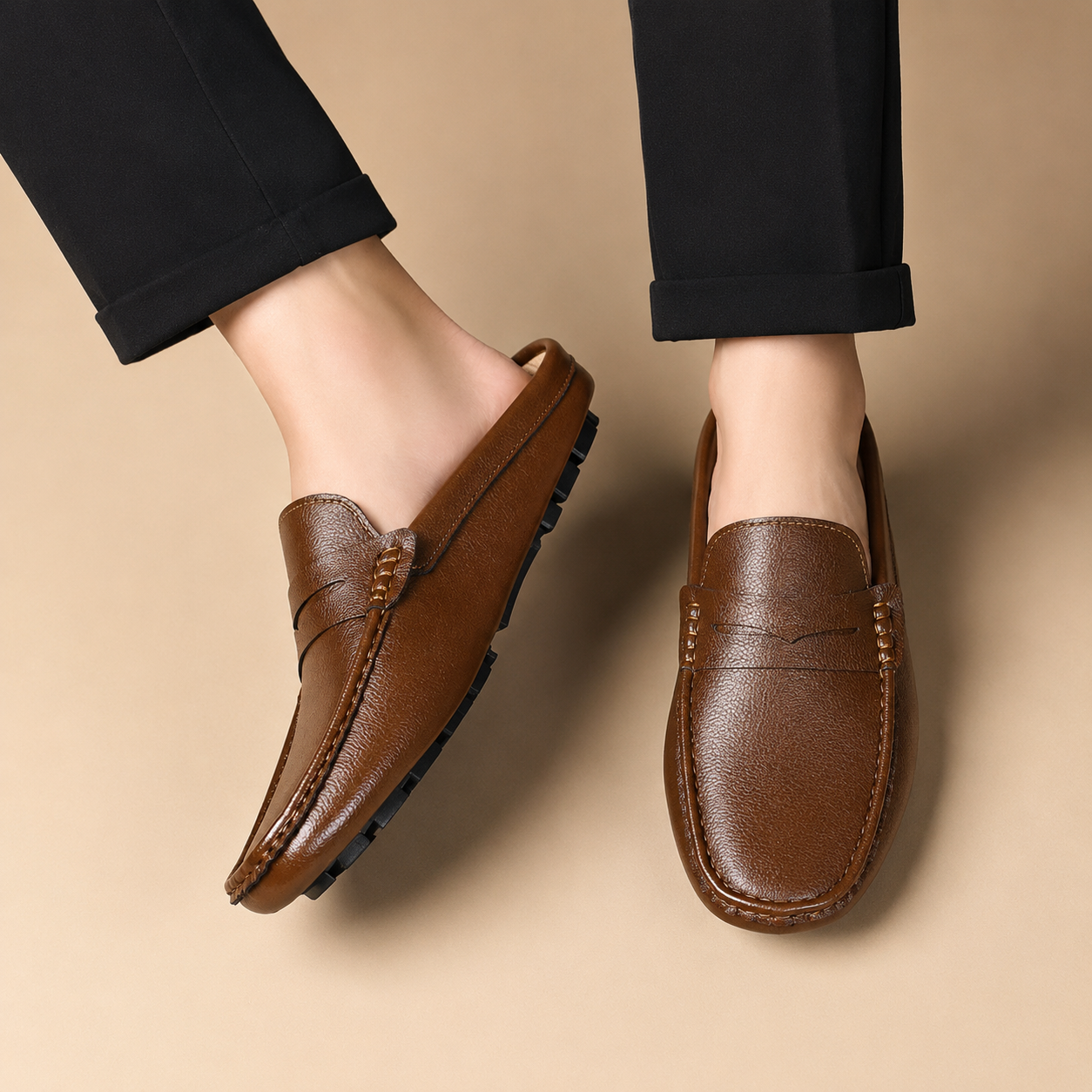 BACKLESS SLIP-ON LOAFERS FOR MEN