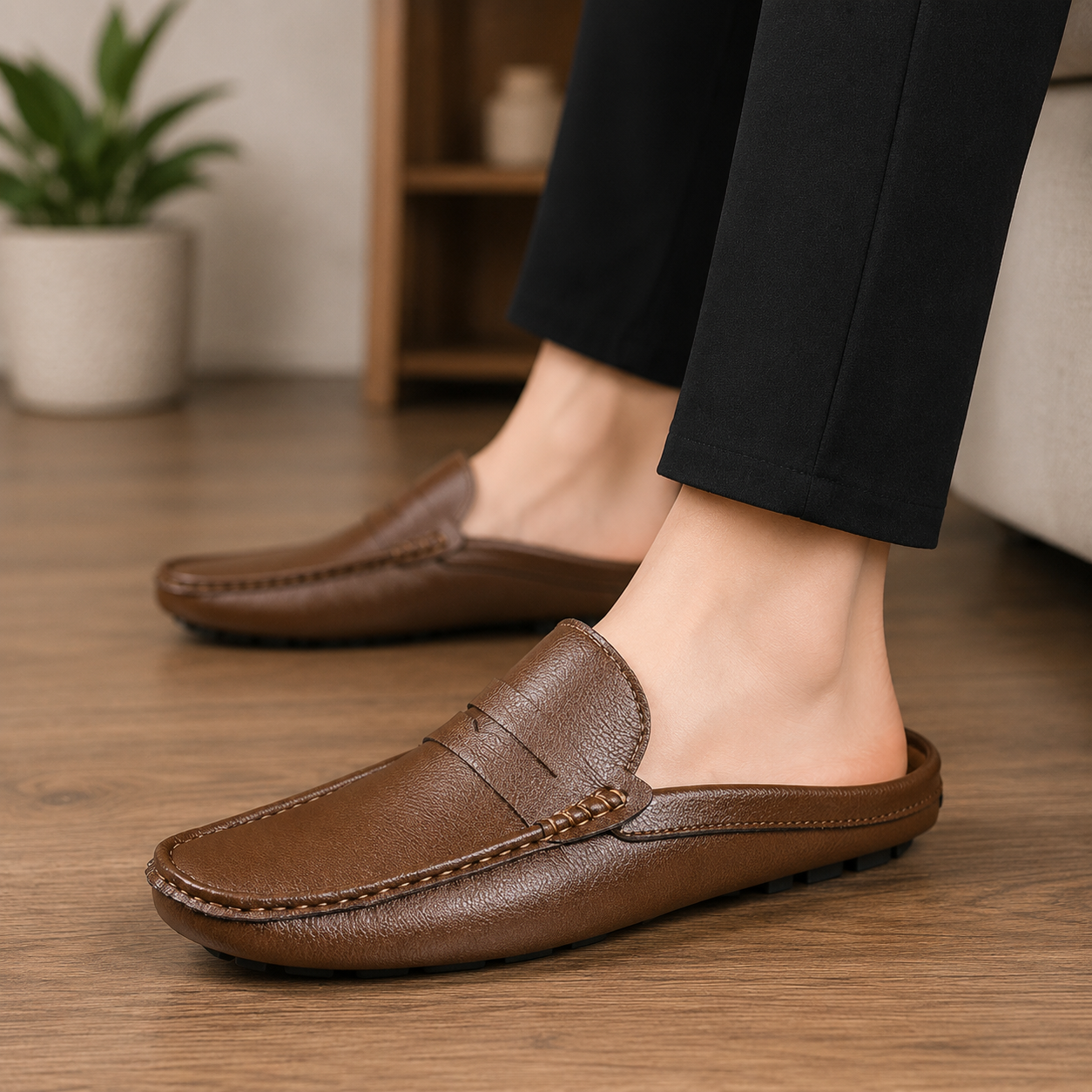 BACKLESS SLIP-ON LOAFERS FOR MEN