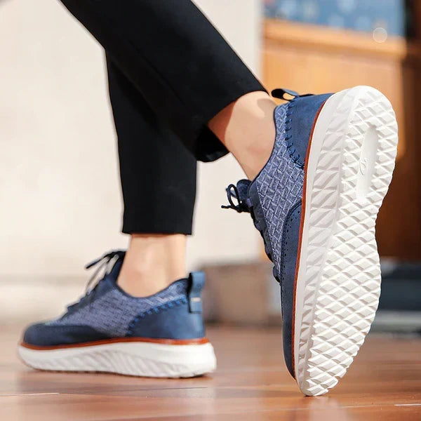 BREATHABLE LEATHER SNEAKERS FOR MEN