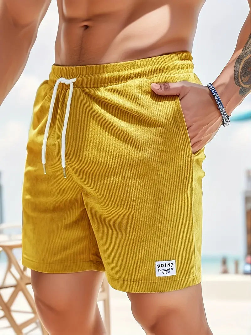 ELASTIC WAIST SWIM SHORTS FOR MEN