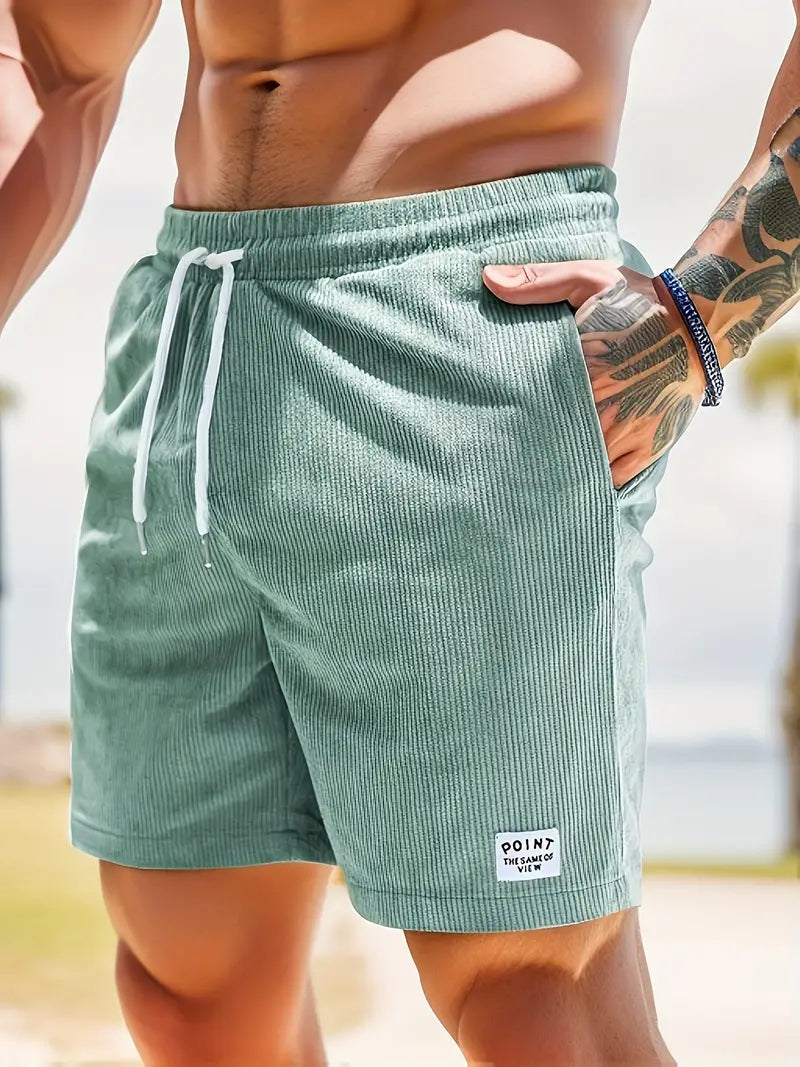 ELASTIC WAIST SWIM SHORTS FOR MEN