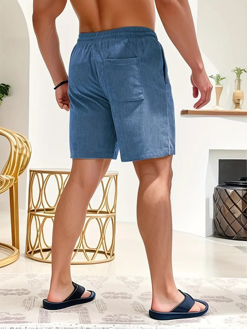 ELASTIC WAIST SWIM SHORTS FOR MEN