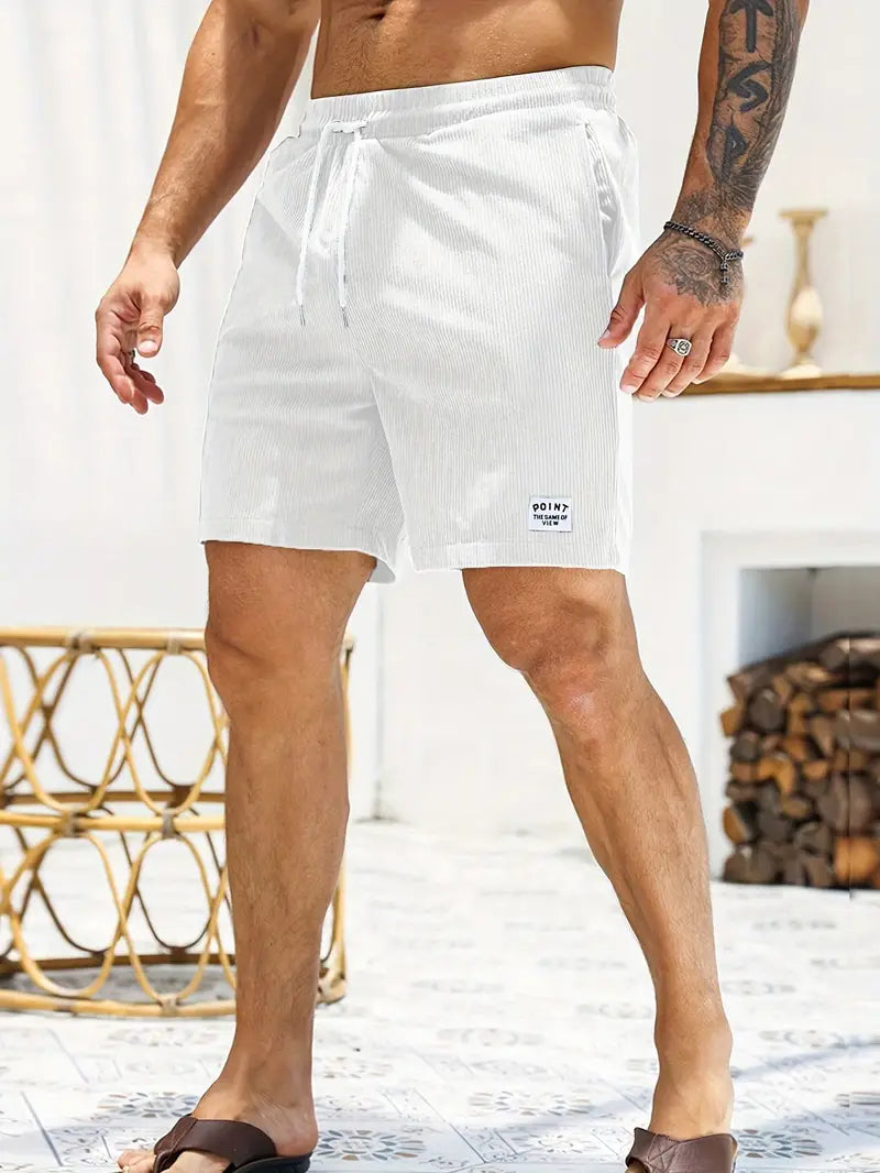 ELASTIC WAIST SWIM SHORTS FOR MEN