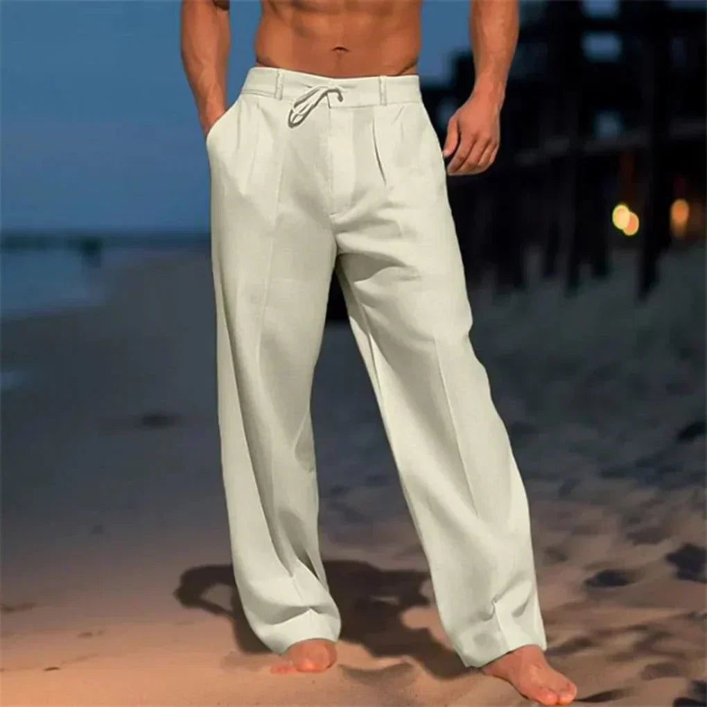 LINEN STRAIGHT TROUSERS FOR MEN