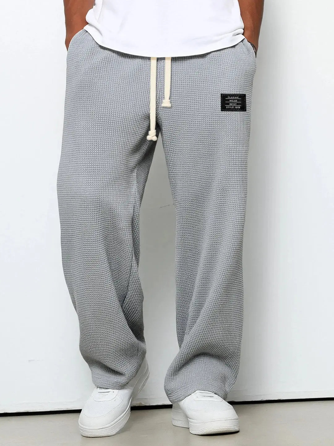 DRAWSTRING WIDE LEG TROUSERS FOR MEN