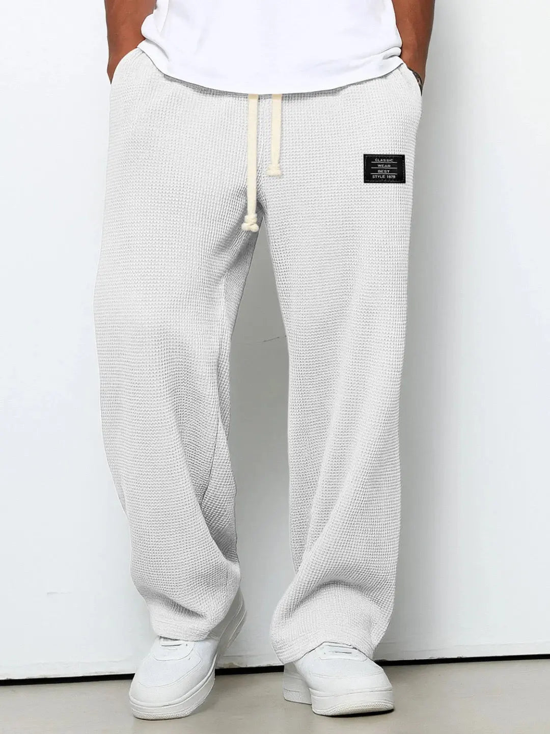 DRAWSTRING WIDE LEG TROUSERS FOR MEN