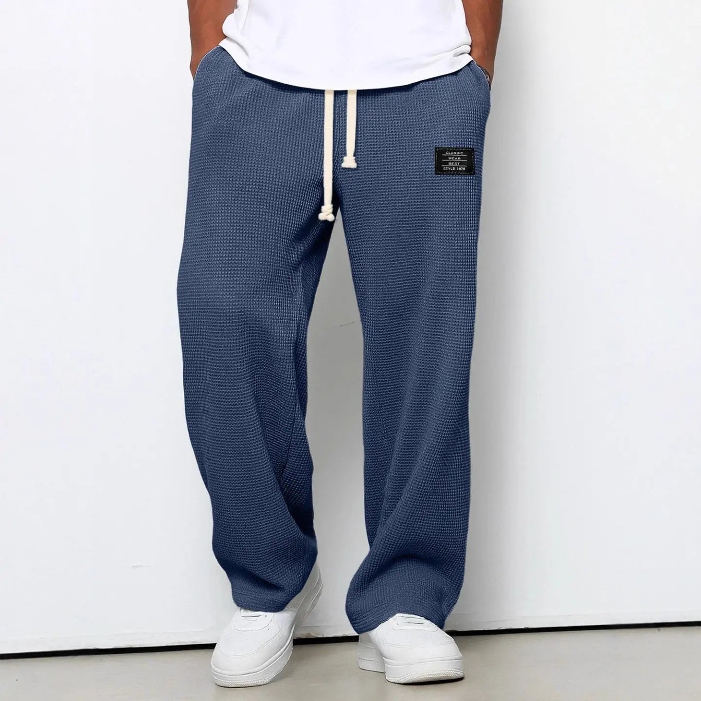 DRAWSTRING WIDE LEG TROUSERS FOR MEN