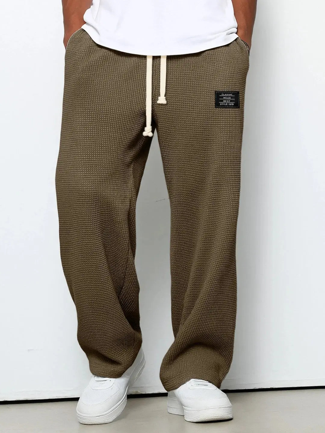 DRAWSTRING WIDE LEG TROUSERS FOR MEN