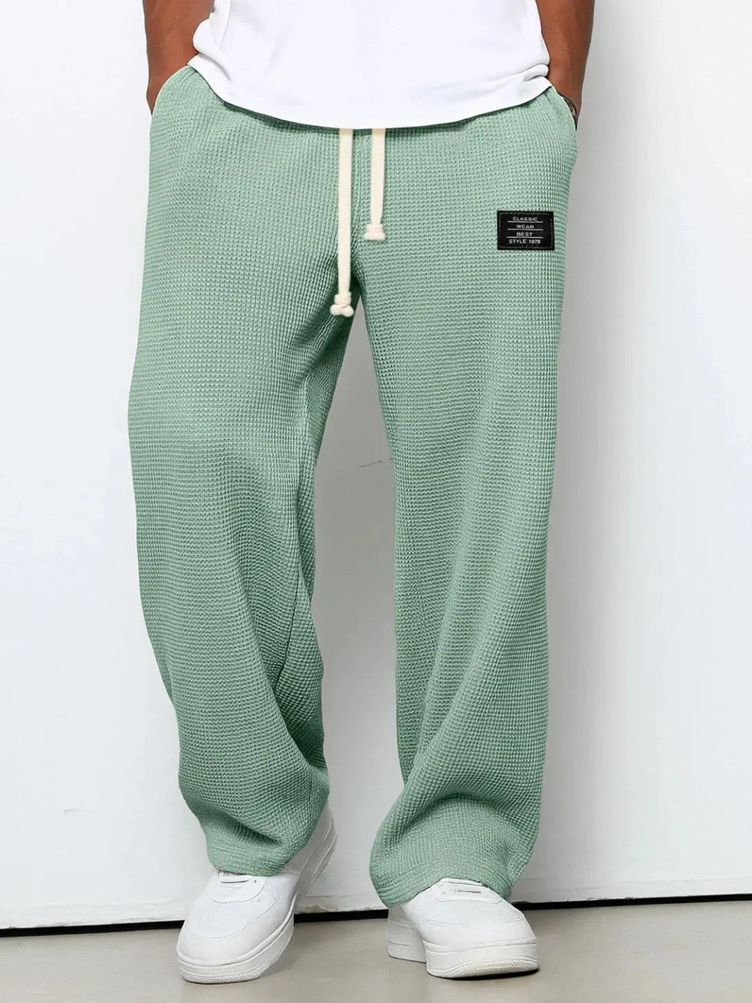 DRAWSTRING WIDE LEG TROUSERS FOR MEN