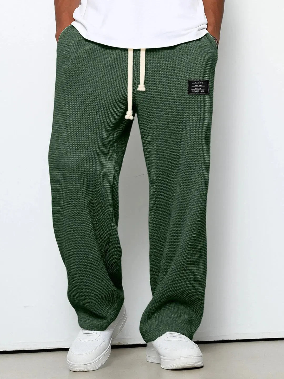 DRAWSTRING WIDE LEG TROUSERS FOR MEN
