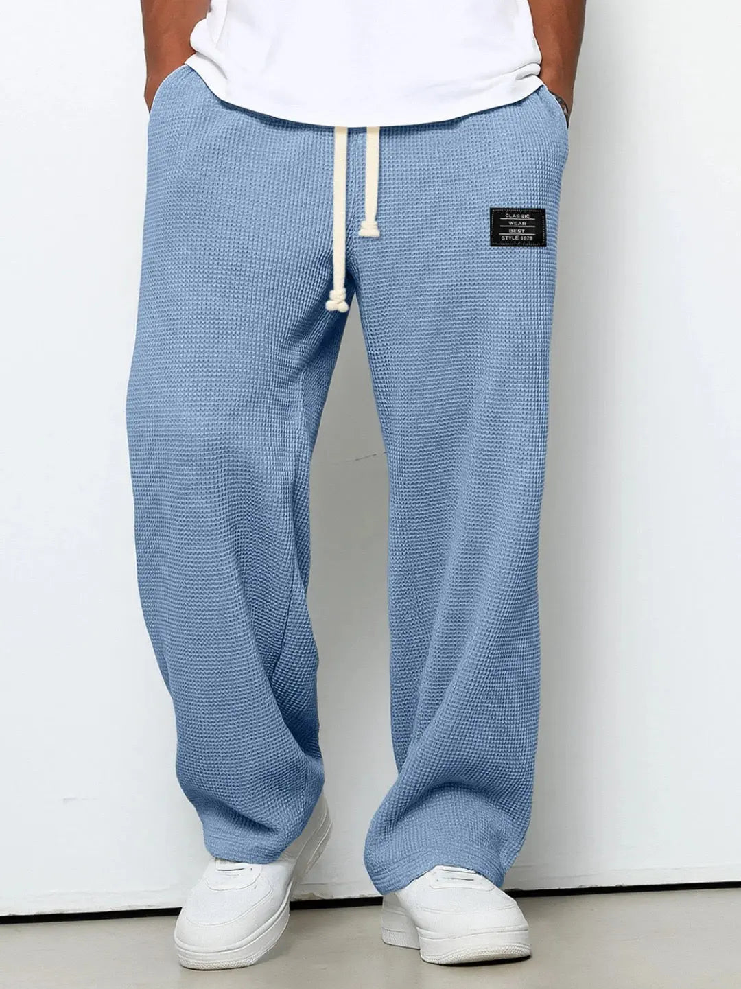 DRAWSTRING WIDE LEG TROUSERS FOR MEN