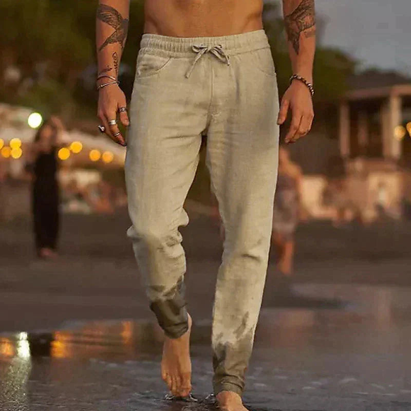 RELAXED LINEN TROUSERS FOR MEN