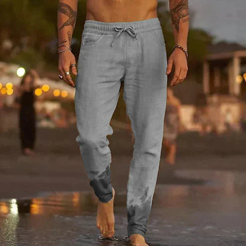 RELAXED LINEN TROUSERS FOR MEN