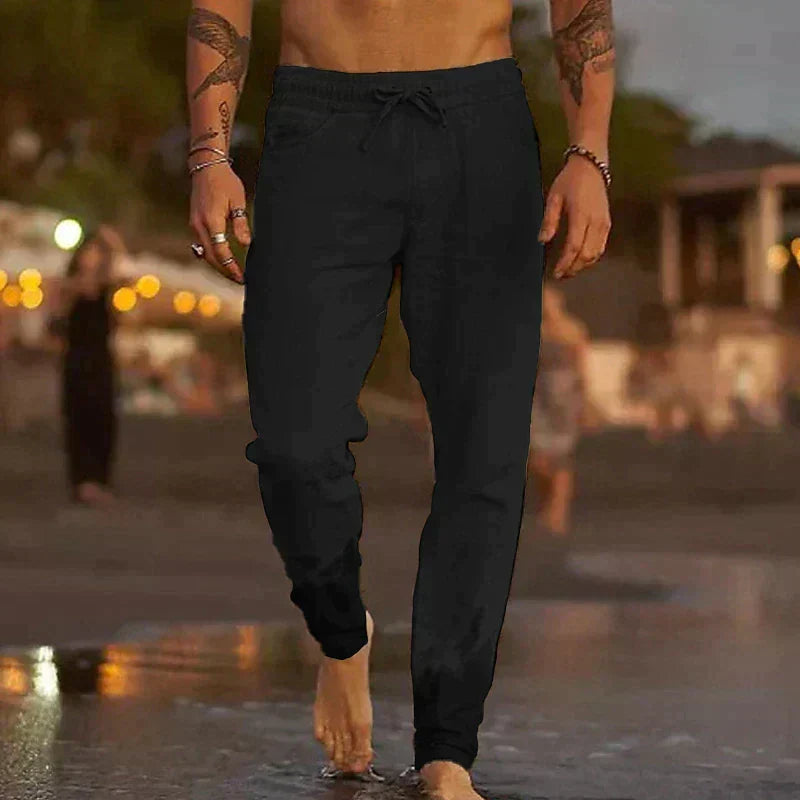 RELAXED LINEN TROUSERS FOR MEN