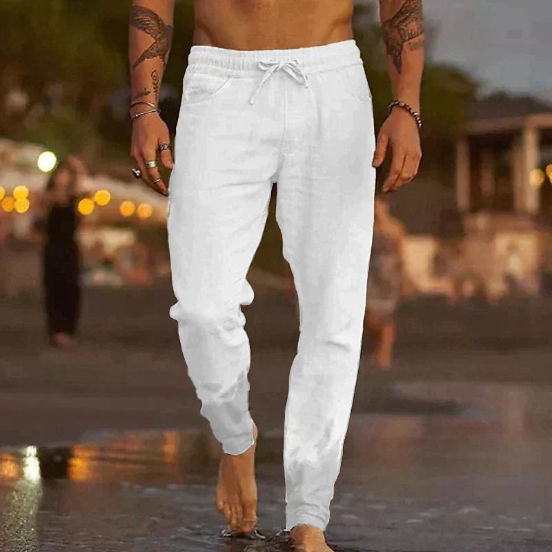 RELAXED LINEN TROUSERS FOR MEN