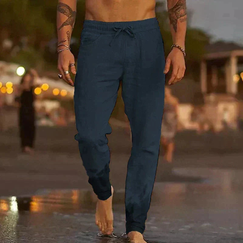 RELAXED LINEN TROUSERS FOR MEN