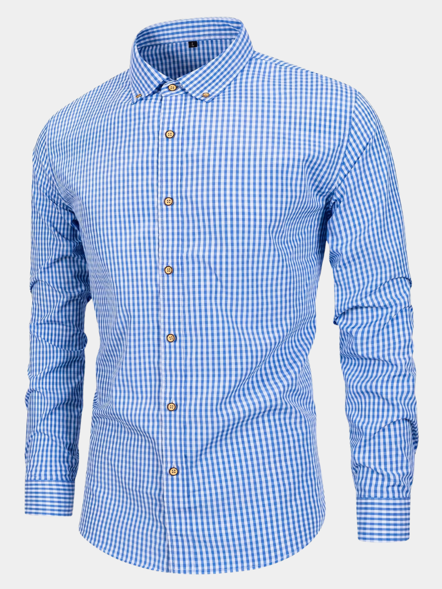 PLAID BUTTON-UP SHIRT FOR MEN