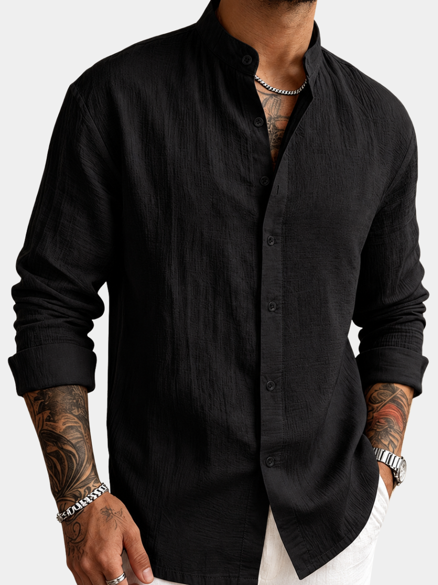 TEXTURED LINEN SHIRT FOR MEN