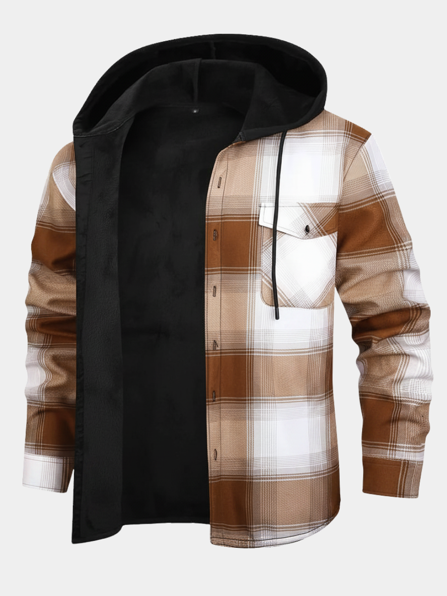 PLAID HOODED JACKET FOR MEN