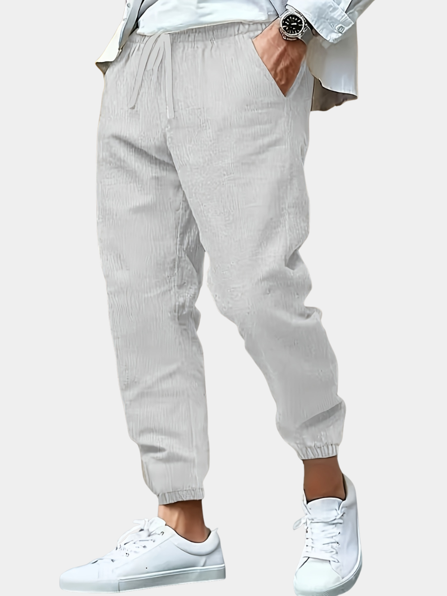 LINEN DRAWSTRING TROUSERS FOR MEN