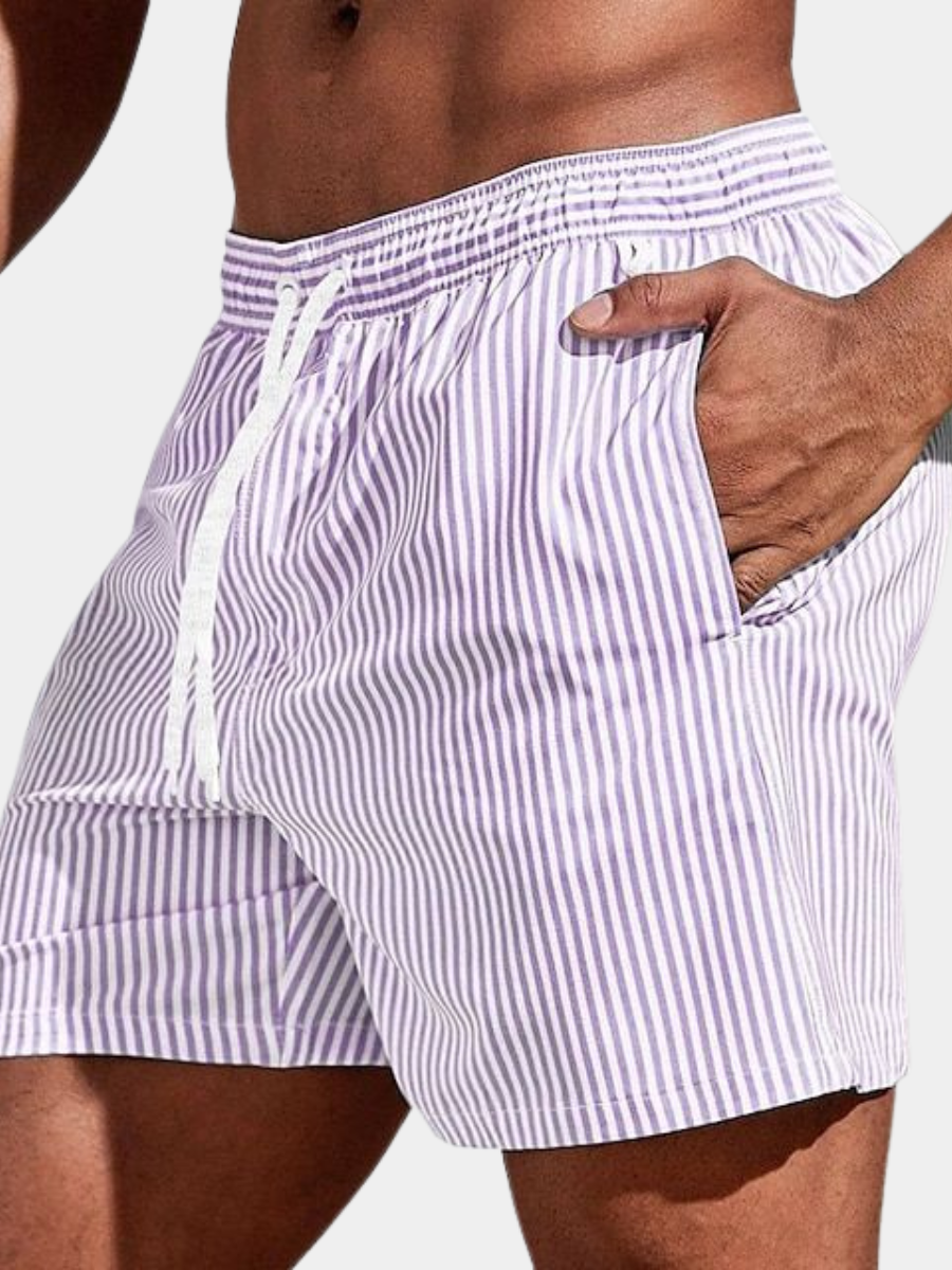 STRIPED BEACH SHORTS FOR MEN