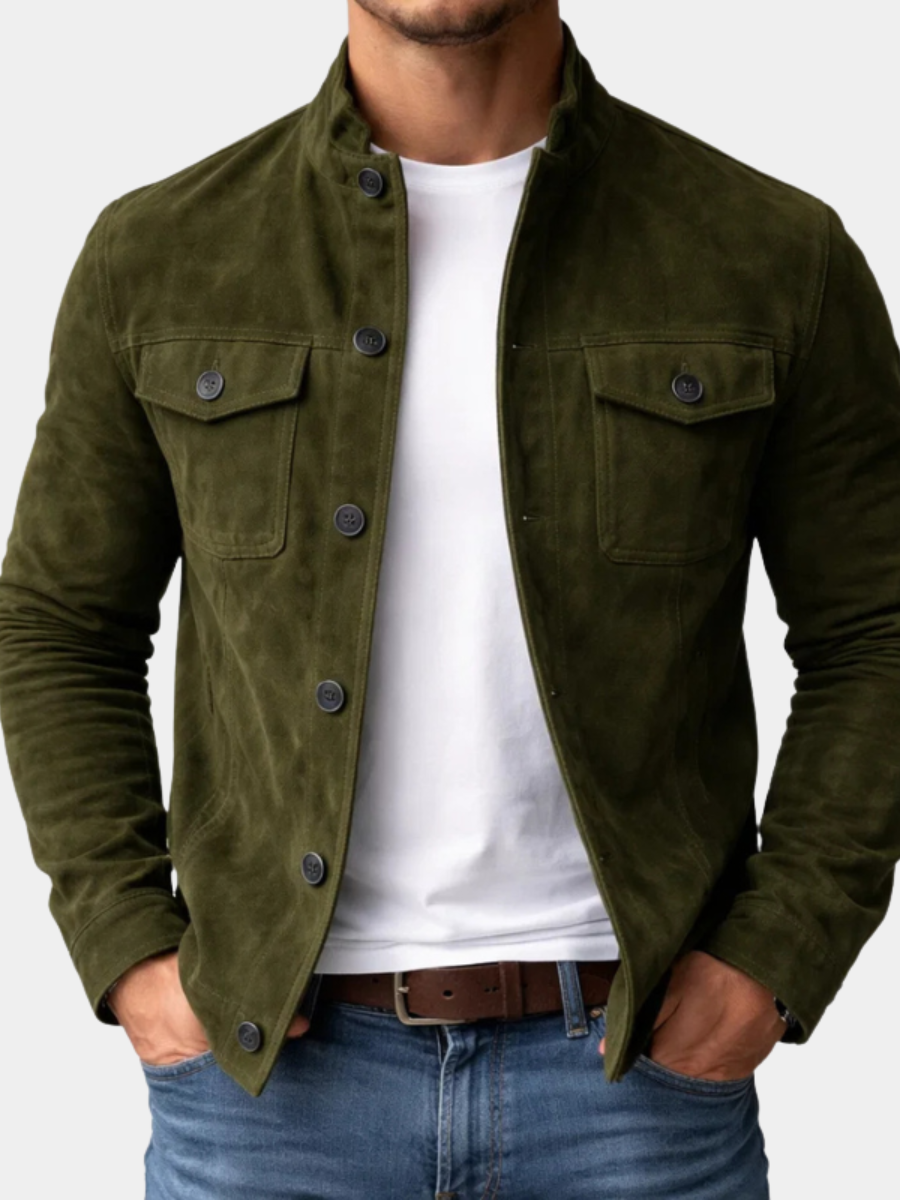 SUEDE SHIRT JACKET FOR MEN