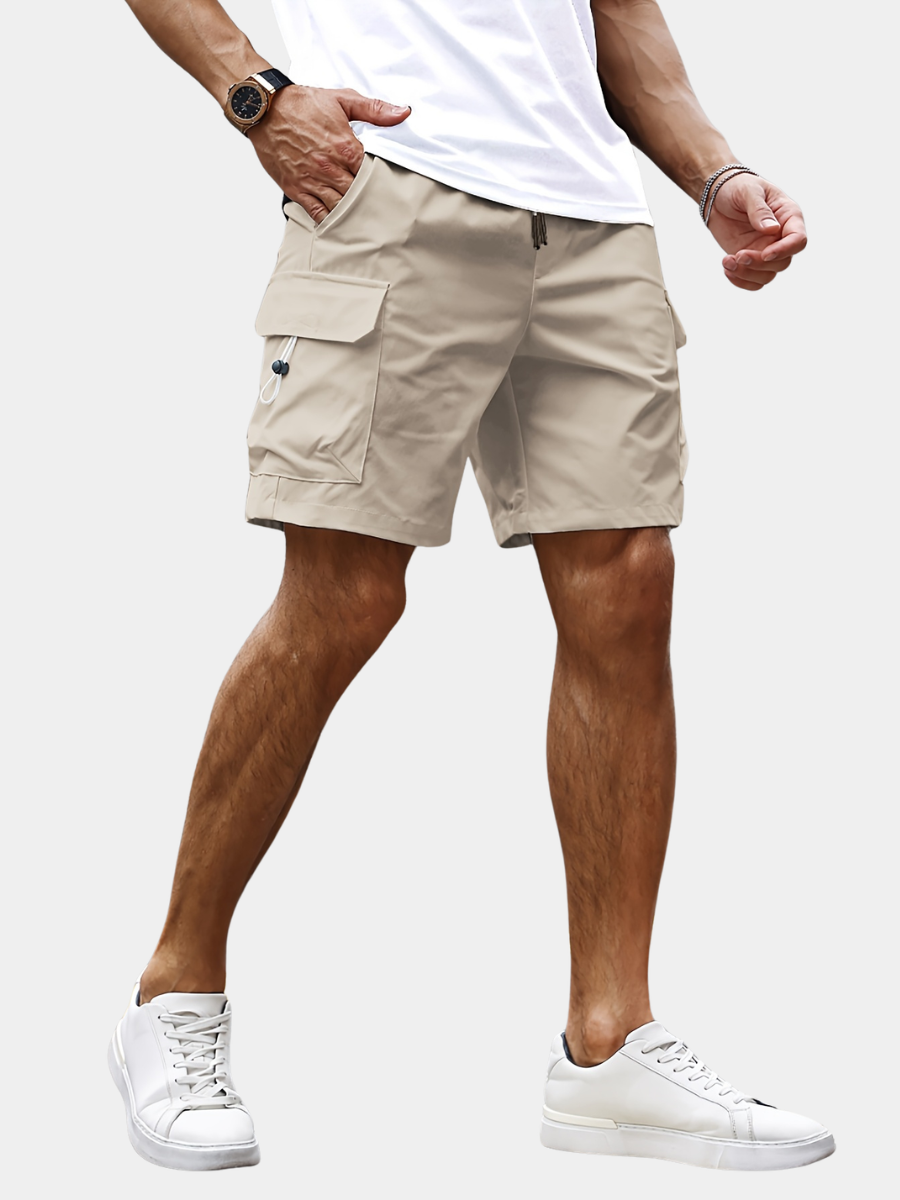 LOOSE DRAWSTRING CARGO SHORTS FOR MEN