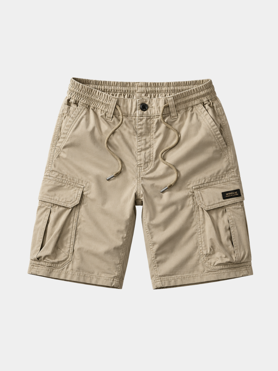 ELASTIC WAIST CARGO SHORTS FOR MEN