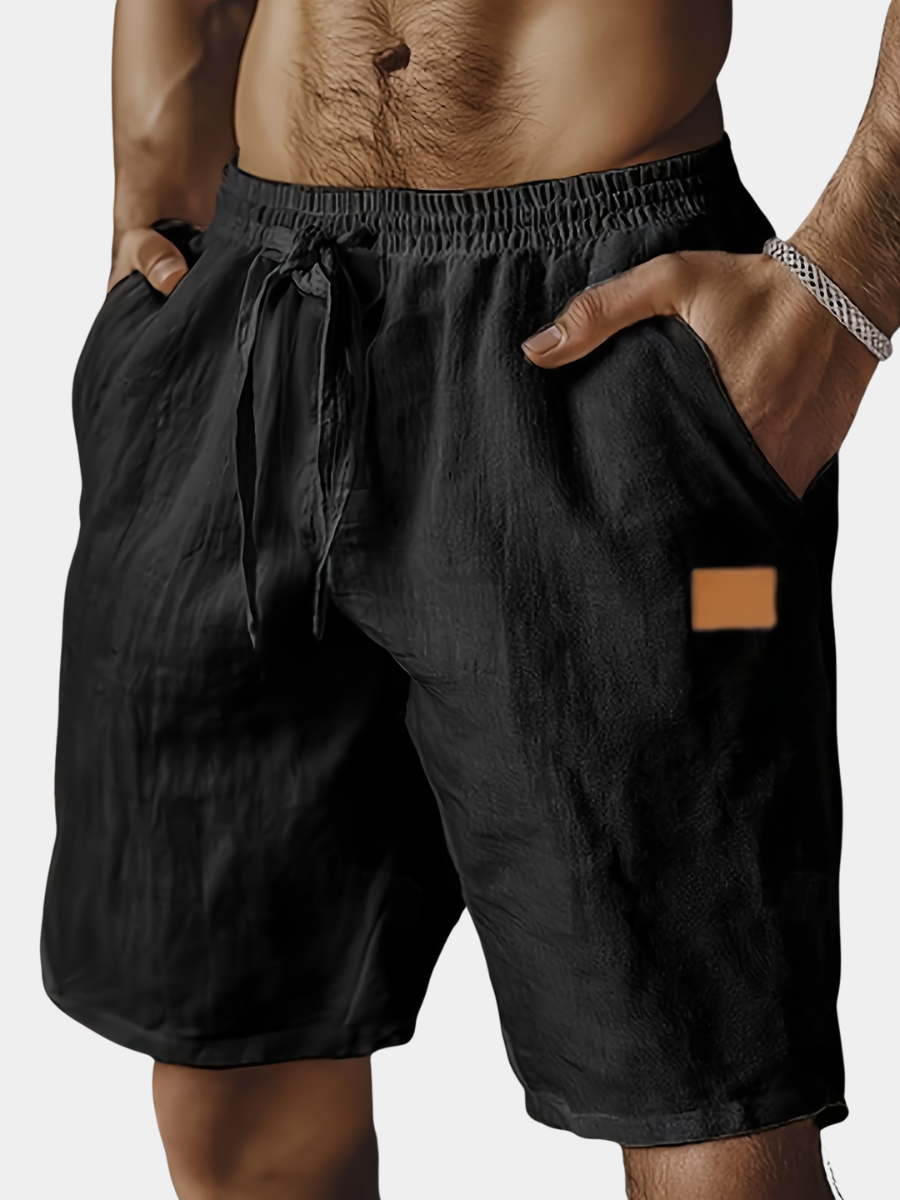 WOVEN LINEN SHORTS FOR MEN