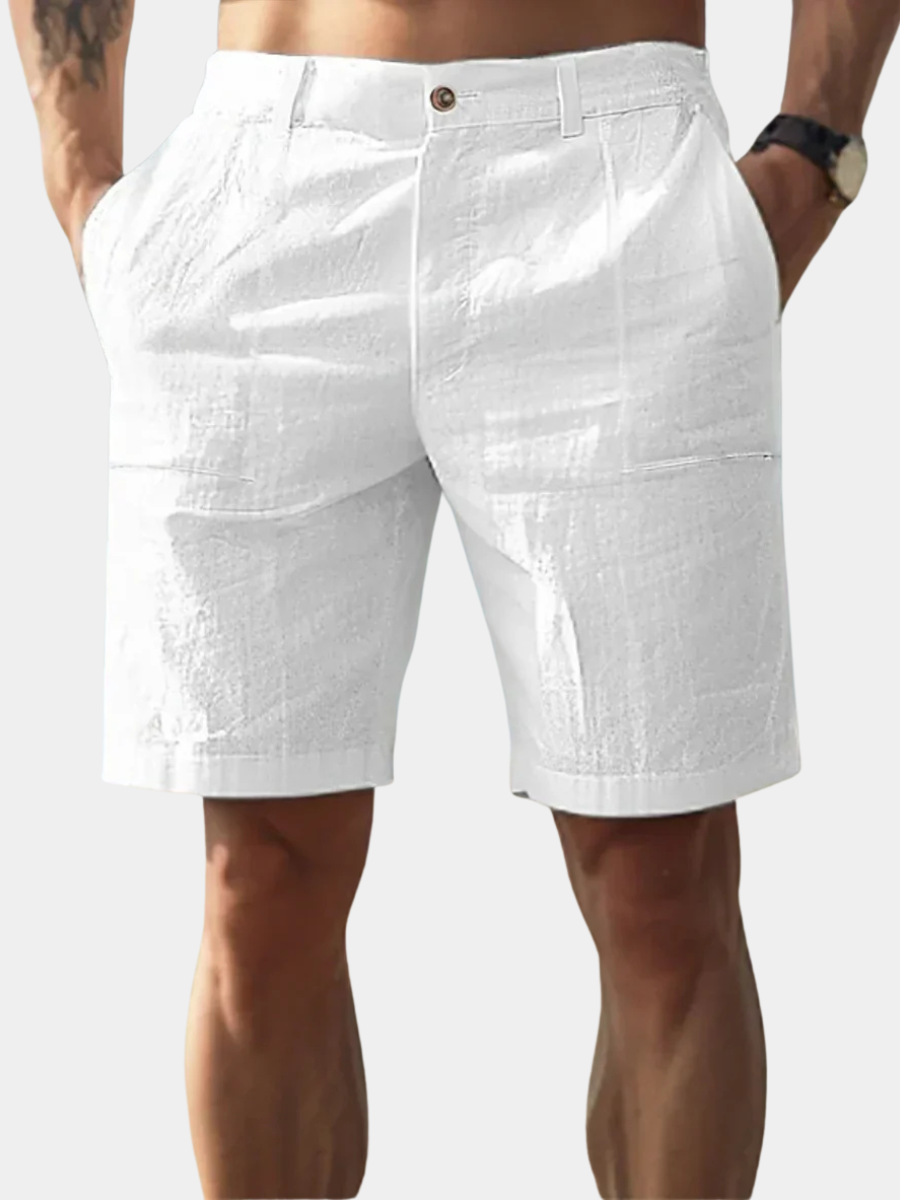 RIBBED LINEN SHORTS FOR MEN