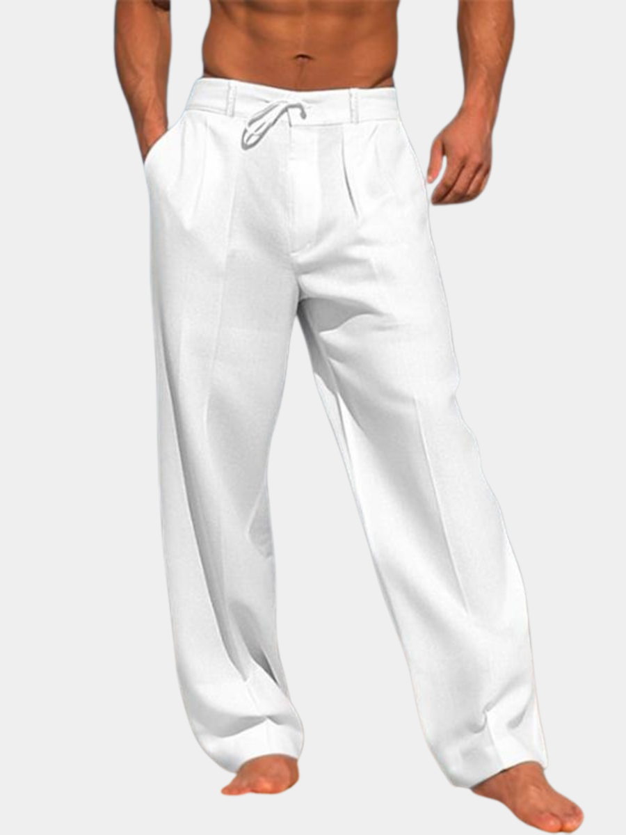 SLIM LINEN TROUSERS FOR MEN